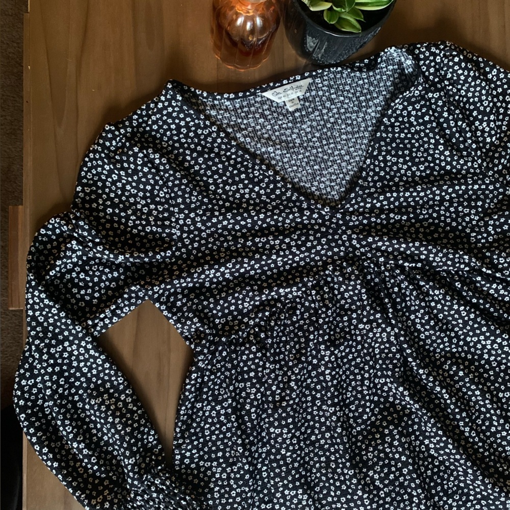 Flirty Ruffle Black and White Polka Dot Dress